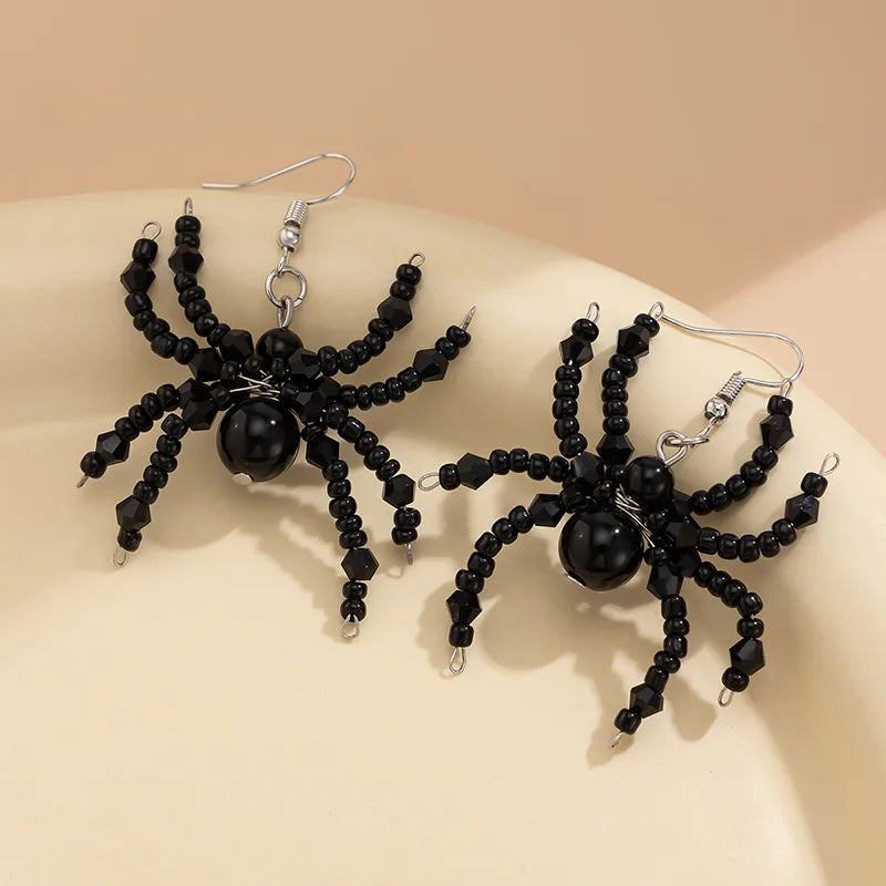 Ethnic Style Cool Style IG Style Spider Alloy Beaded Artificial Crystal Halloween Women'S Jewelry Set