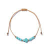 Ethnic Style Cross Eye Alloy Turquoise Rope Knitting Women'S Bracelets