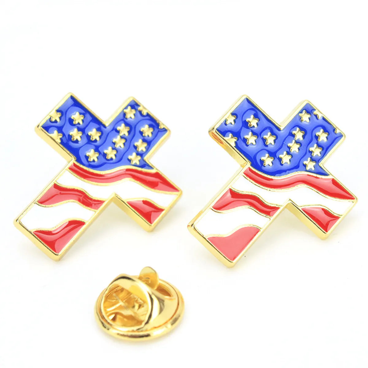 Ethnic Style Cross National Flag Zinc Alloy Enamel Unisex Brooches