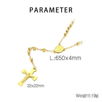 Ethnic Style Cross Stainless Steel Titanium Steel Plating Pendant Necklace