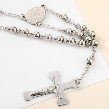 Ethnic Style Cross Stainless Steel Titanium Steel Plating Pendant Necklace