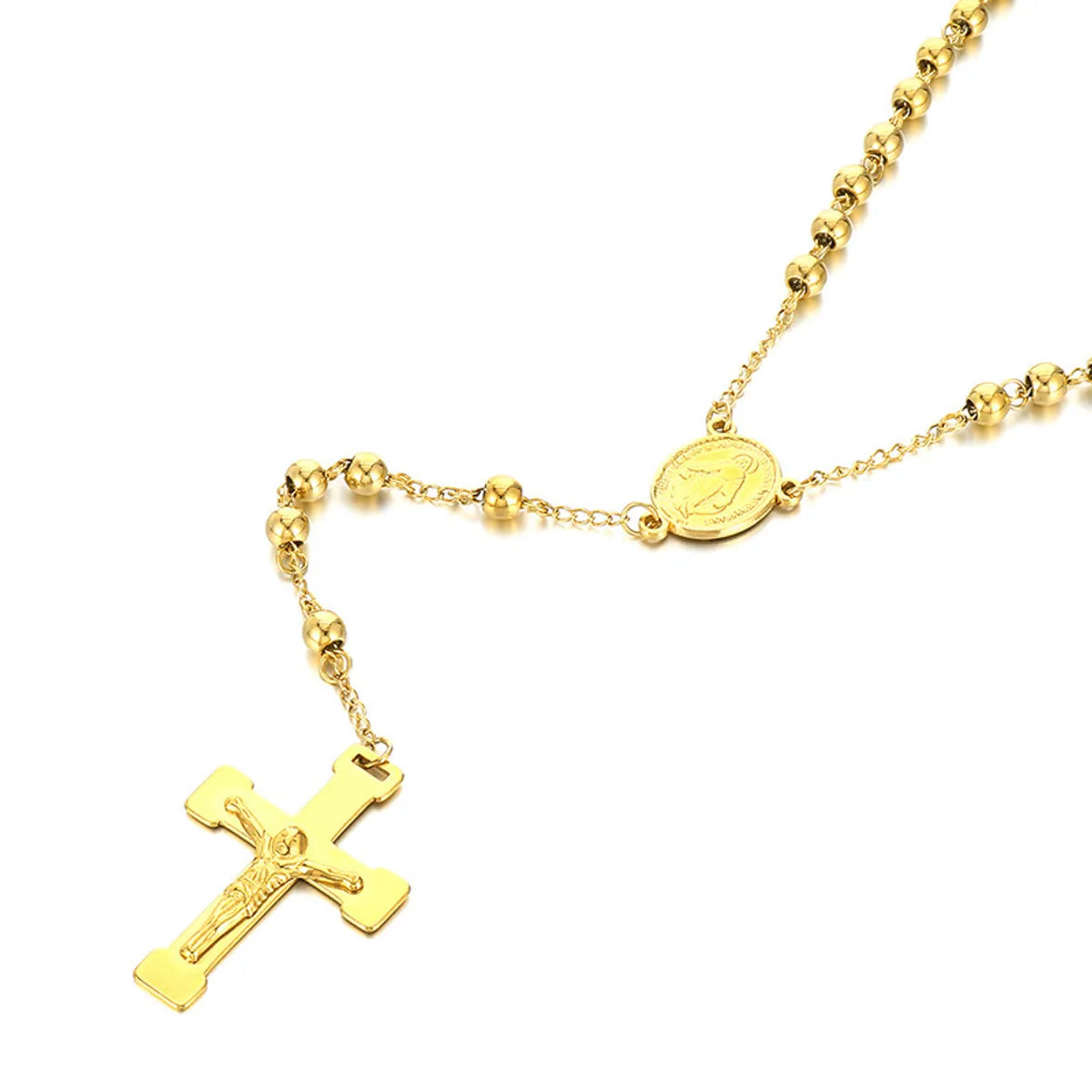 Ethnic Style Cross Stainless Steel Titanium Steel Plating Pendant Necklace