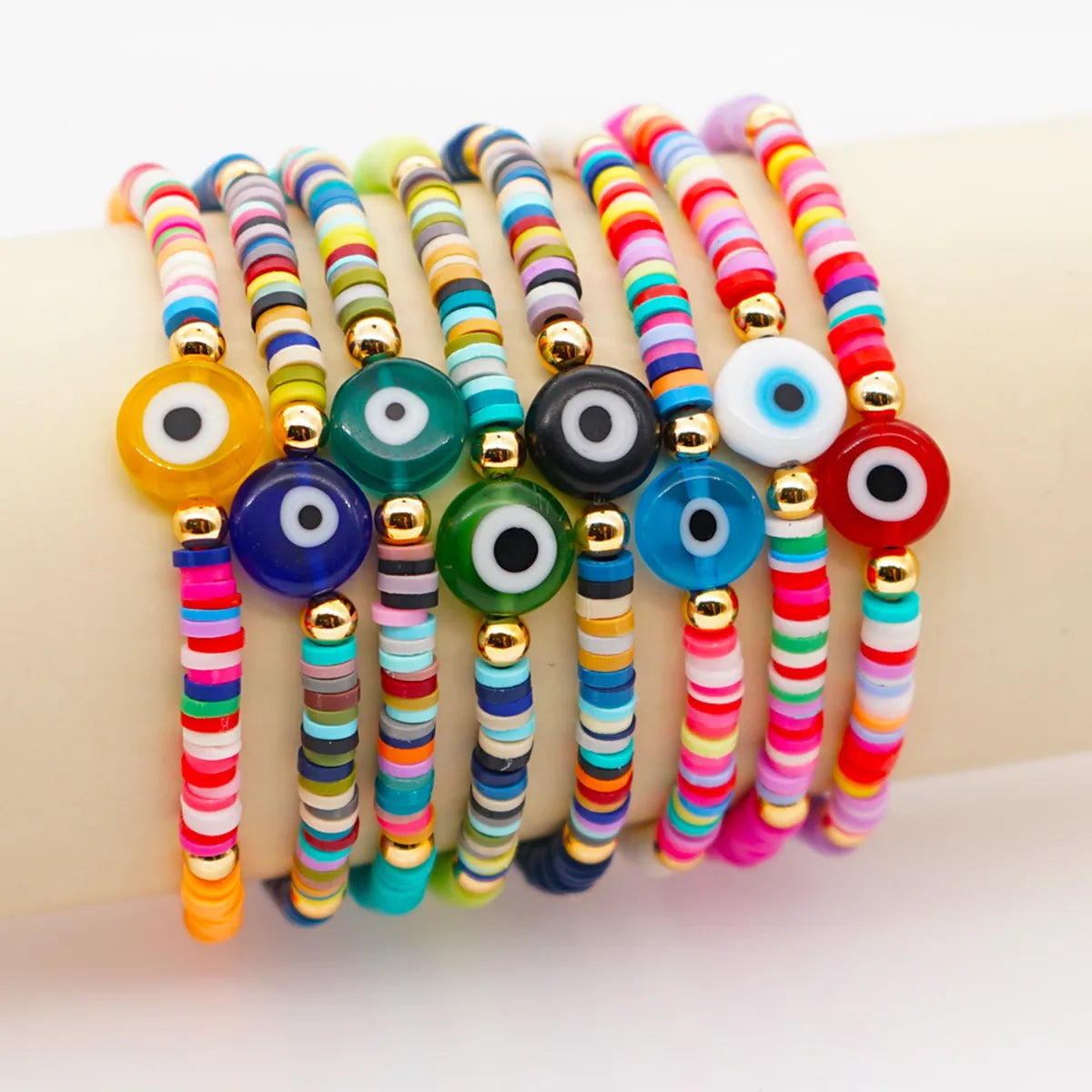 Ethnic Style Demon Eye Soft  Color Beaded Bracelet Wholesale Nihaojewelry