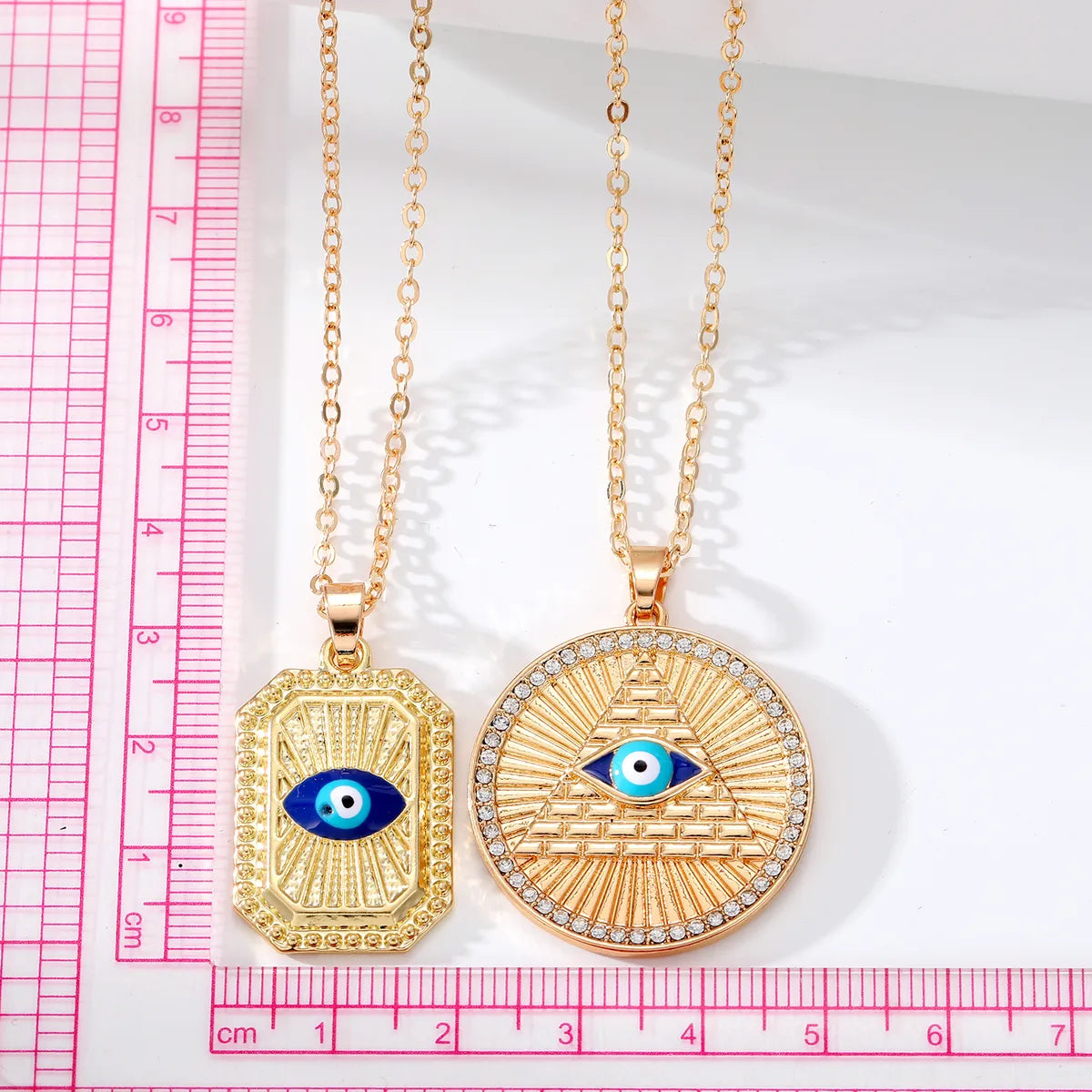 Ethnic Style Devil's Eye Alloy Inlay Rhinestones Women's Pendant Necklace