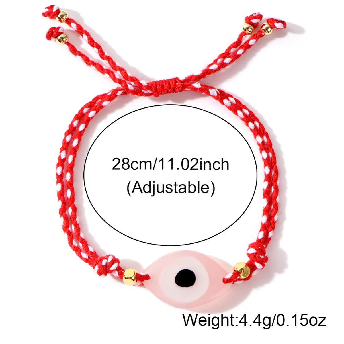 Ethnic Style Devil's Eye Alloy Resin Polyester Knitting Women's Drawstring Bracelets