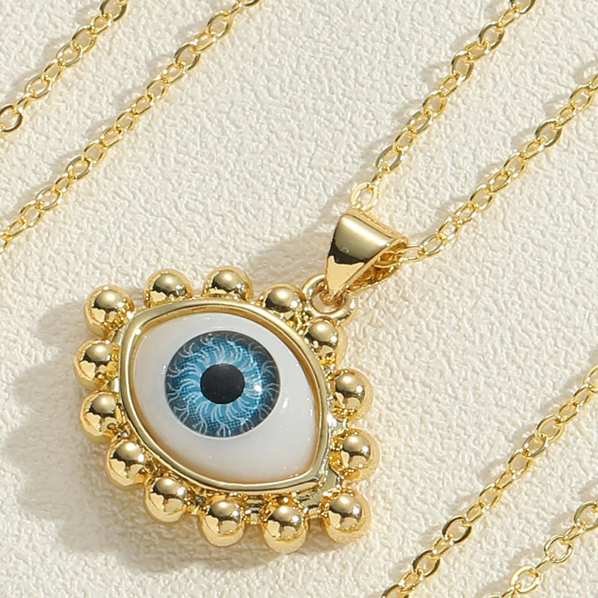 Ethnic Style Devil's Eye Brass Plating Inlay Resin 14k Gold Plated Women's Pendant Necklace