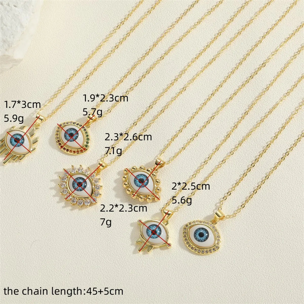 Ethnic Style Devil's Eye Brass Plating Inlay Resin 14k Gold Plated Women's Pendant Necklace