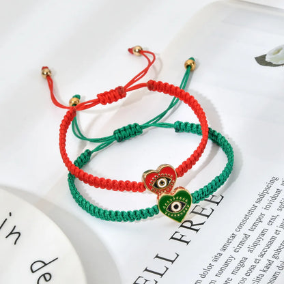 Ethnic Style Devil's Eye Heart Shape Alloy Enamel Plating Women's Bracelets