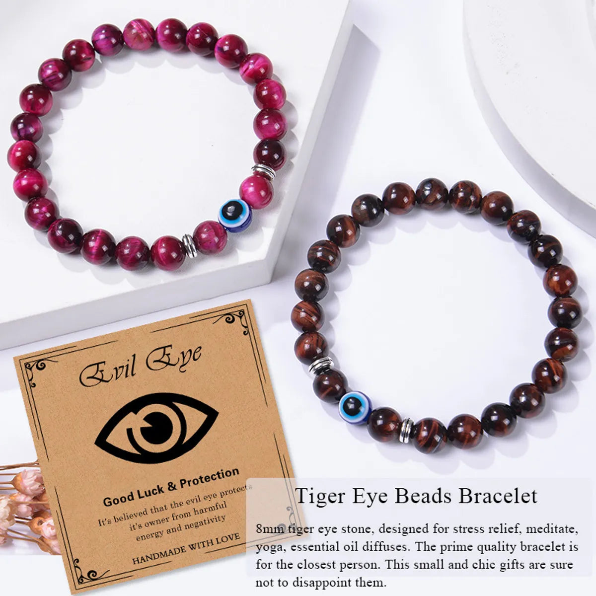 Ethnic Style Devil'S Eye Natural Stone Beaded Bracelets