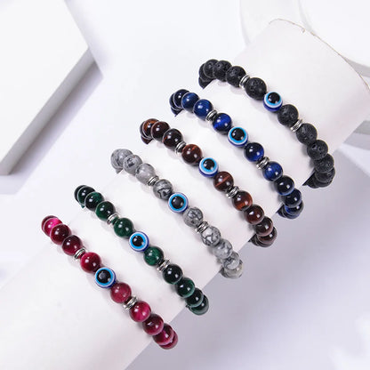 Ethnic Style Devil'S Eye Natural Stone Beaded Bracelets