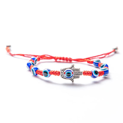 Ethnic Style Devil'S Eye Palm Cotton Thread Braid Unisex Bracelets