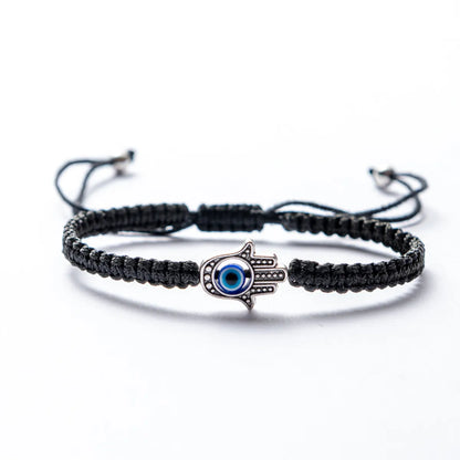 Ethnic Style Devil'S Eye Palm Cotton Thread Braid Unisex Bracelets