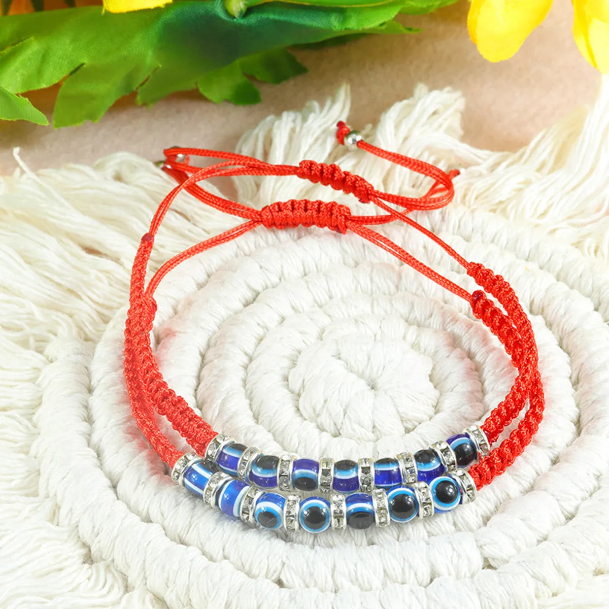 Ethnic Style Devil's Eye Rope Beaded Knitting Unisex Drawstring Bracelets