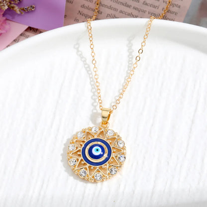 Ethnic Style Devil's Eye Zircon Alloy Wholesale Pendant Necklace