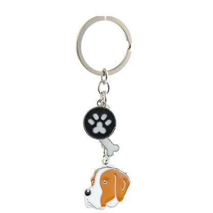 Ethnic Style Dog Metal Printing Unisex Keychain