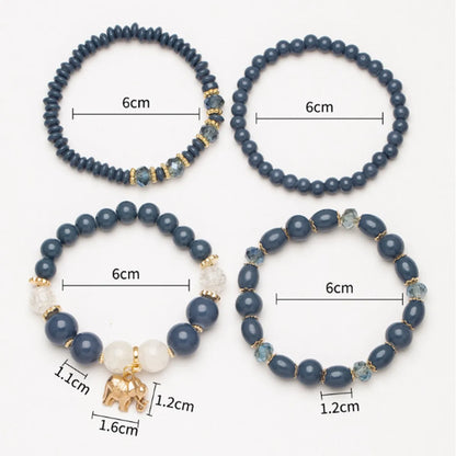 Ethnic Style Elephant Alloy Resin Beaded Women's Bracelets