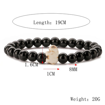 Ethnic Style Elephant Natural Stone Beaded Unisex Bracelets