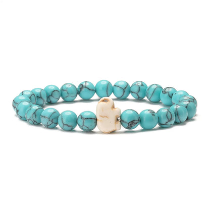 Ethnic Style Elephant Natural Stone Beaded Unisex Bracelets