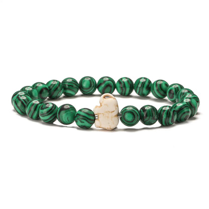 Ethnic Style Elephant Natural Stone Beaded Unisex Bracelets