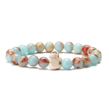 Ethnic Style Elephant Natural Stone Beaded Unisex Bracelets