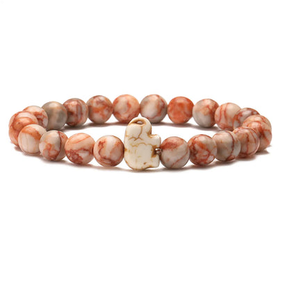 Ethnic Style Elephant Natural Stone Beaded Unisex Bracelets