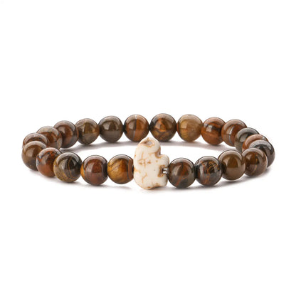 Ethnic Style Elephant Natural Stone Beaded Unisex Bracelets