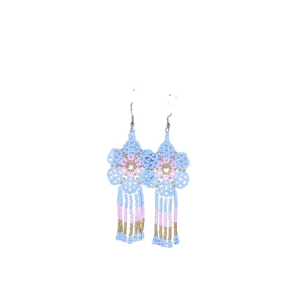 Ethnic Style Flower Alloy Seed Bead Patchwork Women's Drop Earrings