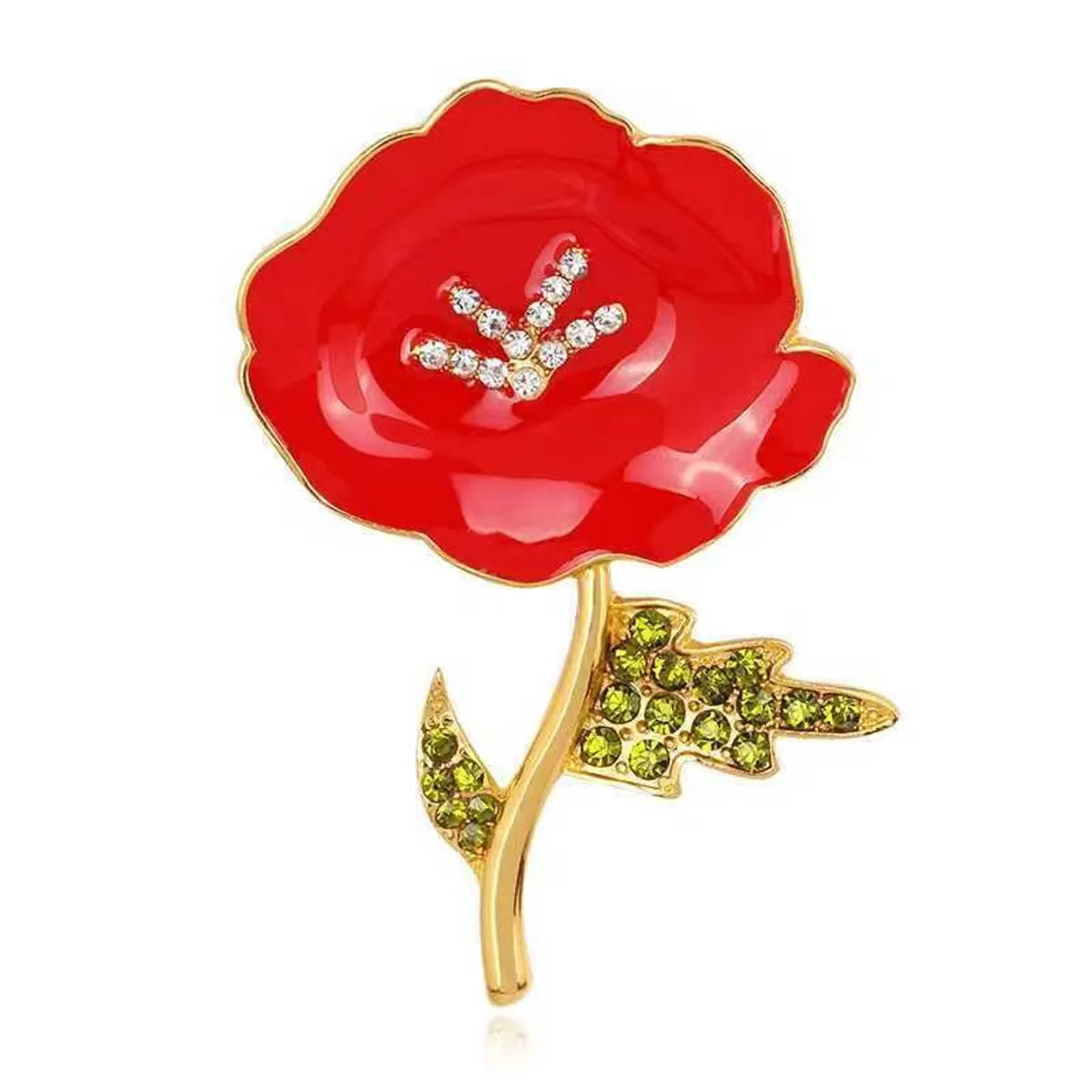 Ethnic Style Flower Alloy Stoving Varnish Diamond Women'S Corsage