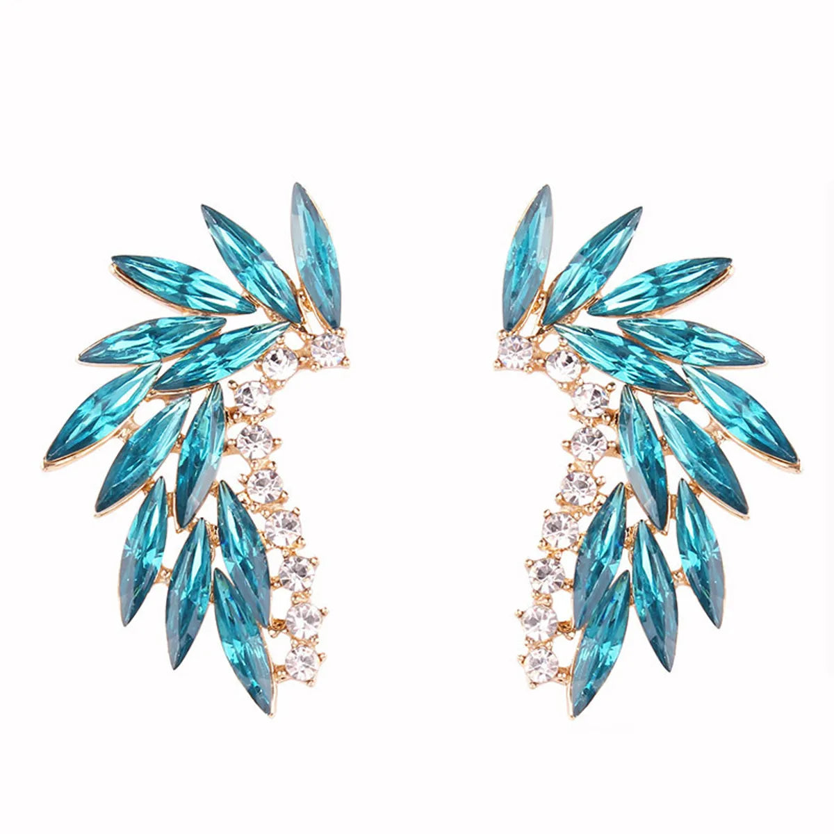 Ethnic Style Geometric Inlay Alloy Crystal Earrings