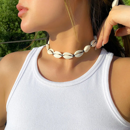 Ethnic Style Geometric Alloy Shell Women'S Choker