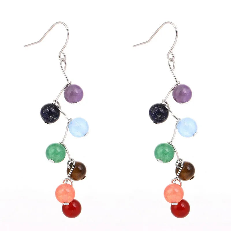 Ethnic Style Geometric Alloy Stone Plating Women'S Drop Earrings