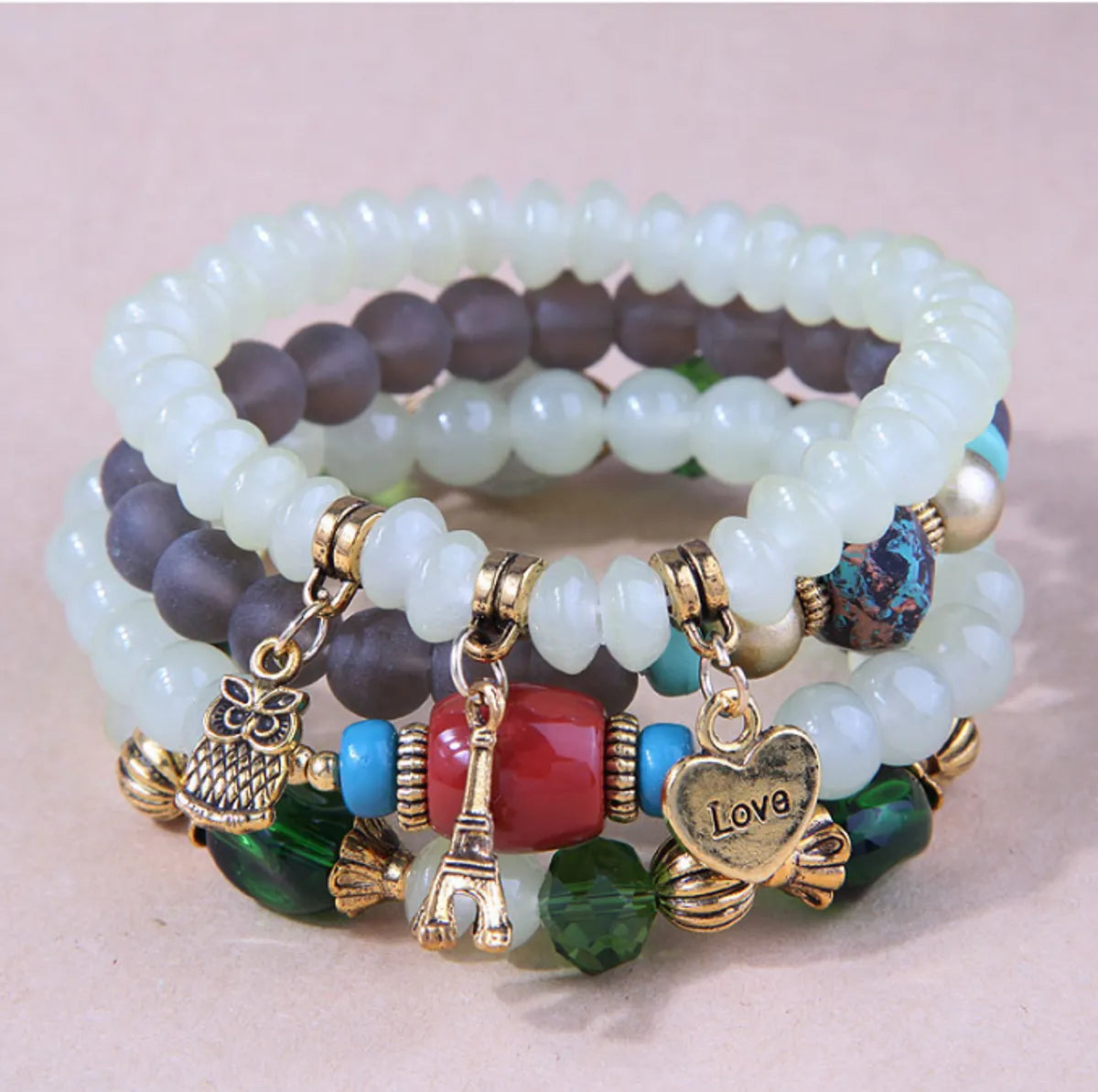 Ethnic Style Geometric Arylic Beaded Bracelets 1 Set