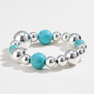 Ethnic Style Geometric CCB Turquoise Beaded Plating Women'S Bracelets Necklace