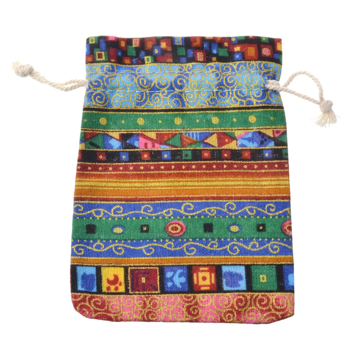 Ethnic Style Geometric Cotton Drawstring Jewelry Packaging Bags