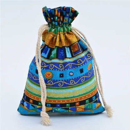 Ethnic Style Geometric Cotton Drawstring Jewelry Packaging Bags