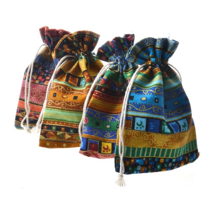 Ethnic Style Geometric Cotton Drawstring Jewelry Packaging Bags