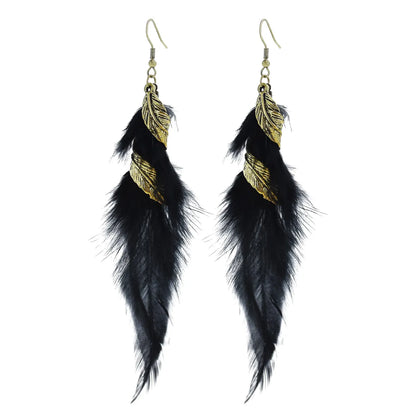 Ethnic Style Geometric Feather Women'S Drop Earrings 1 Pair