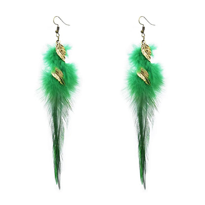 Ethnic Style Geometric Feather Women'S Drop Earrings 1 Pair