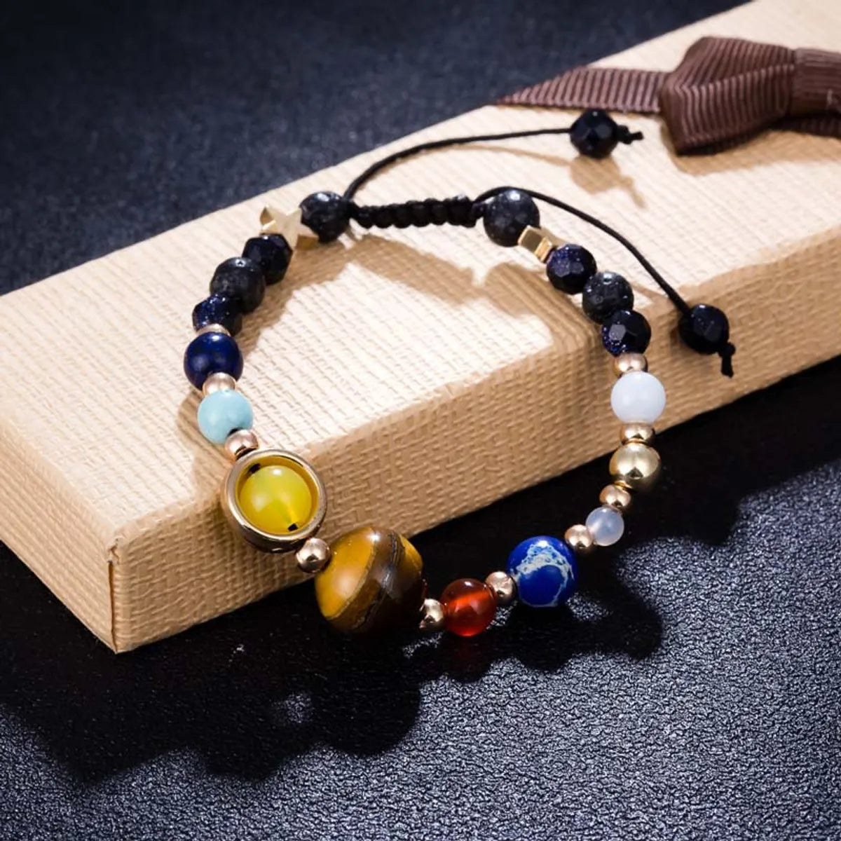 Ethnic Style Geometric Natural Stone Beaded Braid Bracelets