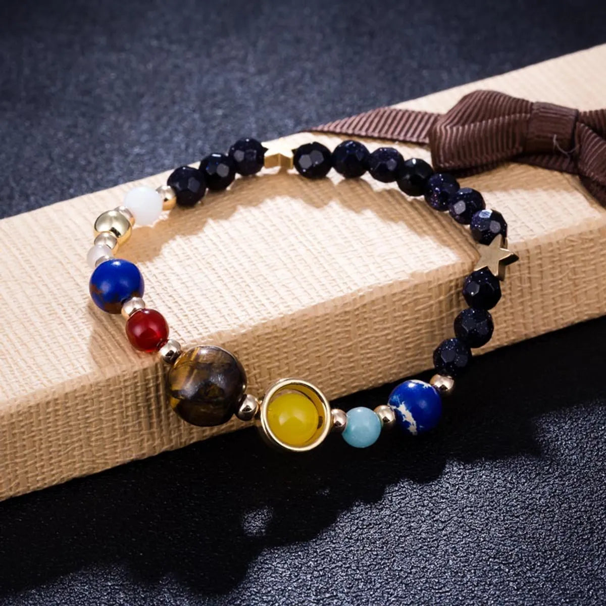 Ethnic Style Geometric Natural Stone Beaded Braid Bracelets