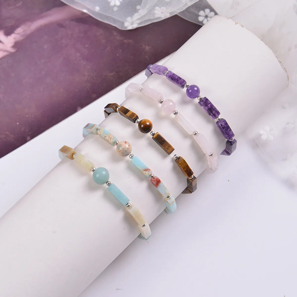 Ethnic Style Geometric Natural Stone Beaded Bracelets