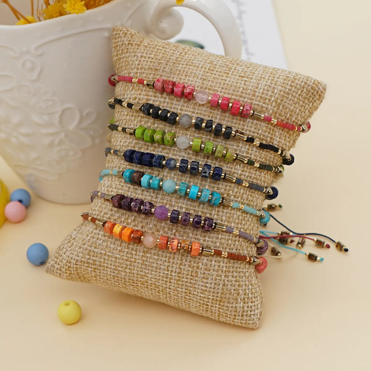 Ethnic Style Geometric Natural Stone Glass Wholesale Bracelets