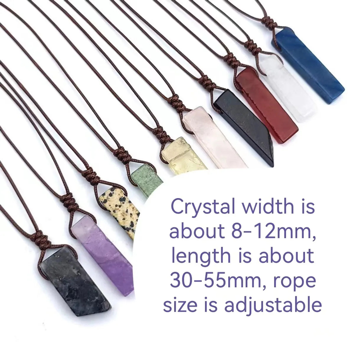 Ethnic Style Geometric Natural Stone Leather Rope Unisex Pendant Necklace