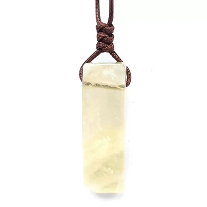 Ethnic Style Geometric Natural Stone Leather Rope Unisex Pendant Necklace