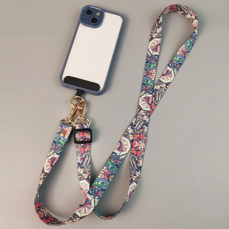 Ethnic Style Geometric Nylon Mobile Phone Lanyard