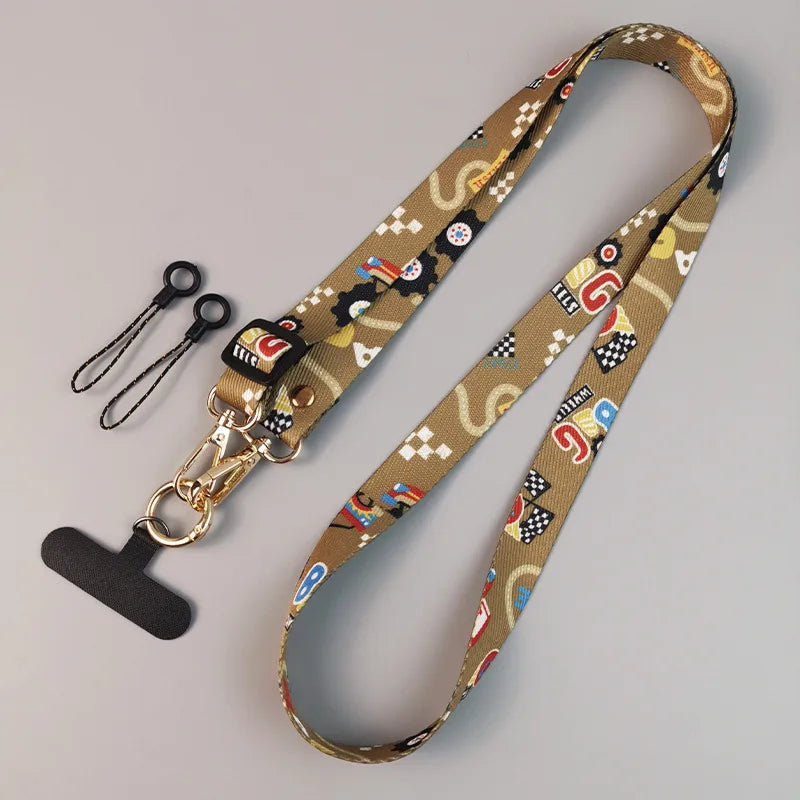 Ethnic Style Geometric Nylon Mobile Phone Lanyard