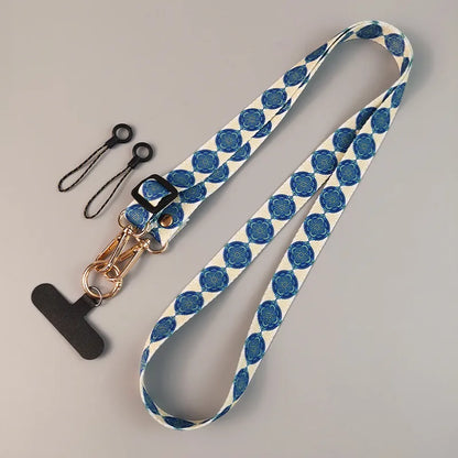 Ethnic Style Geometric Nylon Mobile Phone Lanyard