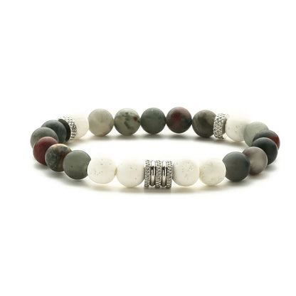 Ethnic Style Geometric Stainless Steel Natural Stone Beaded Bracelets