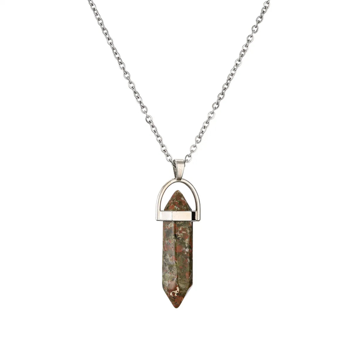 Ethnic Style Geometric Stainless Steel Natural Stone Plating Unisex Pendant Necklace