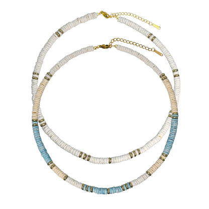 Ethnic Style Geometric Stainless Steel Shell Plating Necklace